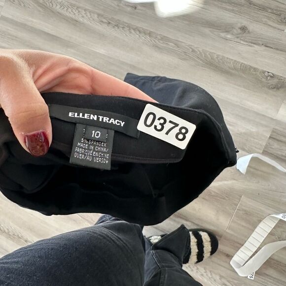 Ellen Tracy wide leg zip up stretch slacks  black - Picture 9 of 10